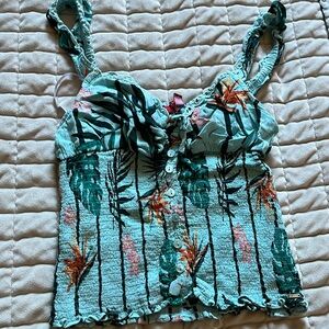 Guess baby blue floral tank